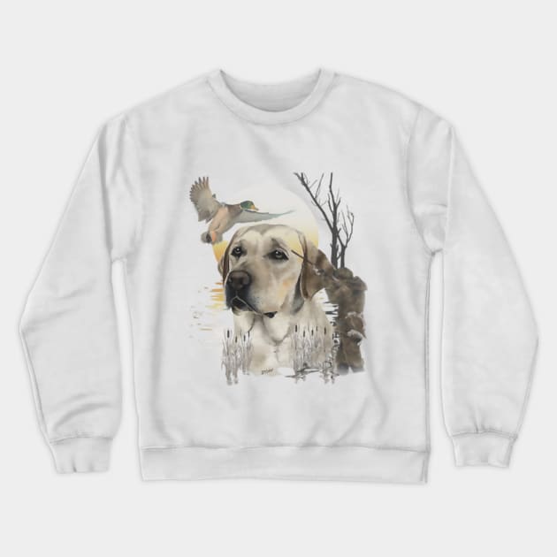 Labrador Retriever , Duck hunting Crewneck Sweatshirt by German Wirehaired Pointer 